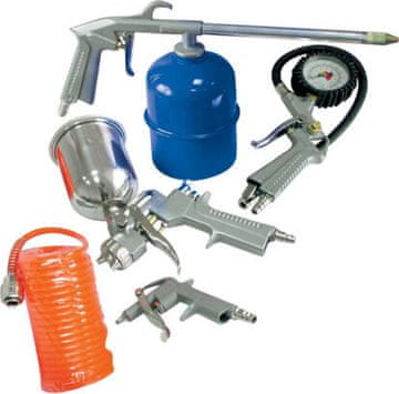 MEGA Komplet lakirniškega orodja Mega 66243 - Pistolni komplet za črpanje koles, čiščenje in lakiranje z 5 m spiralo