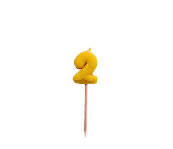 2BEES®️ Rojstnodnevna svečka številka 2 - medenjak