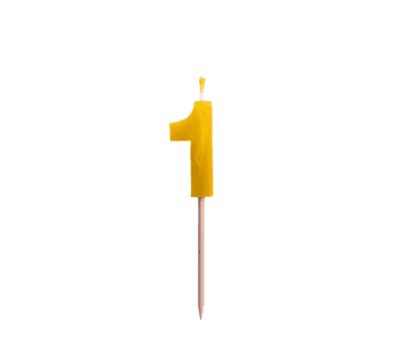 2BEES®️ Rojstnodnevna svečka številka 1 - klasična
