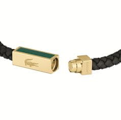 Lacoste Črna usnjena zapestnica za moške Rockel 2040451