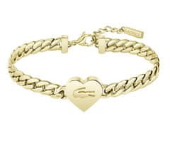 Lacoste Romantična pozlačena zapestnica Love My Croc 2040464