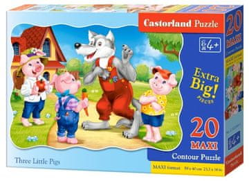 Castorland Puzzle Trije prašički MAXI 20 kosov