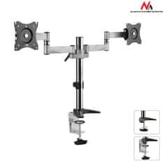 Maclean MC-714 44490 Namizni nosilec za dva monitorja LCD 13-27 palcev 8 kg aluminij