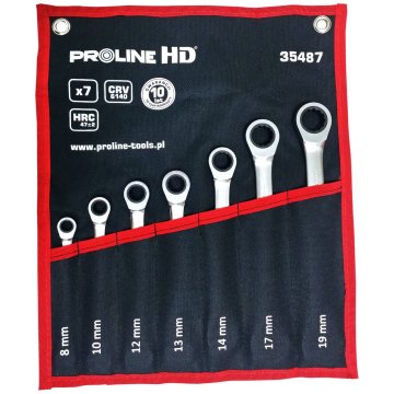 Proline 35487 Odprti ključi, 7-delni, s ključem z deščico (8-19 mm), CV, ProlineHD