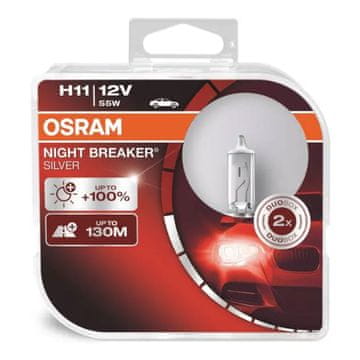 Osram Osram halogenske žarnice h11 12v 55w pgj19-2 night breaker silver+100% /2pcs/.