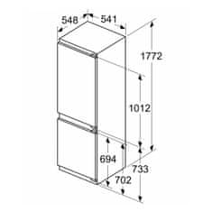 Bosch KIV86VFE1 Serie 4 vgradni kombinirani hladilnik