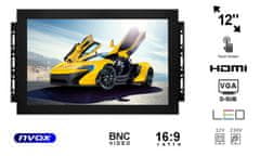 slomart Monitor LED z odprtim okvirjem na dotik 12 palcev z vhodom VGA HDMI BNC... (NVOX OP1211T)