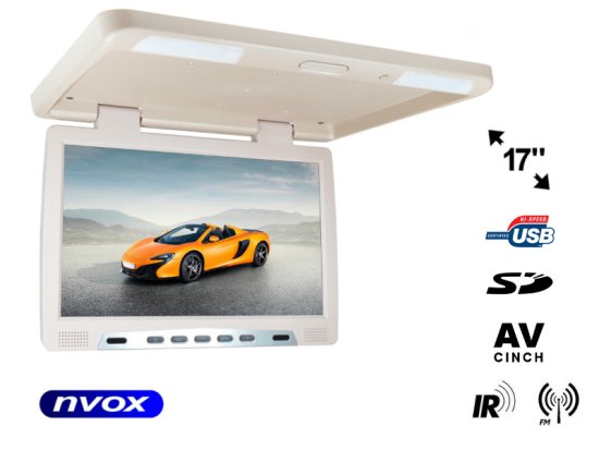 slomart Stropni LCD monitor 17-palčni LED IR FM USB SD... (NVOX RF1790U BE)