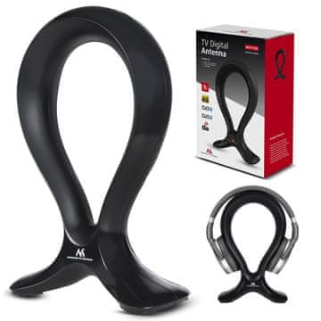Maclean Maclean DVB-T/T2 HEVC TV antena, notranja, LTE - max izhodna raven 100dB?V, stojalo za slušalke, MCTV-920