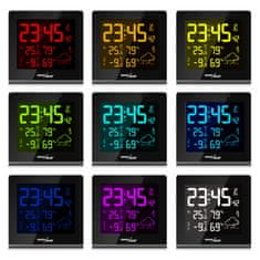 GreenBlue Brezžična 9-barvna vremenska postaja GreenBlue GB151 DCF VA LCD