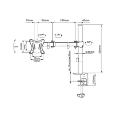 Cabletech Nosilec za monitor UDT-C012 13-27&quot;