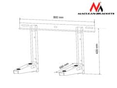 Maclean Maclean nosilec za klimatsko napravo / toplotno črpalko, dolžina roke 550 mm, pocinkano jeklo, do 200 kg, MC-623