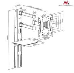 Maclean Maclean Držalo za TV s polico za DVD, vesa 200x200 , 23"-42", 30 kg, MC-771
