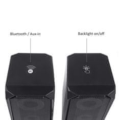 AUDIOCORE Bluetooth računalniški zvočniki 4.2, 3,5 mm mini jack, USB 5v Audiocore AC845 črna 10W moč - upravljanje na dotik