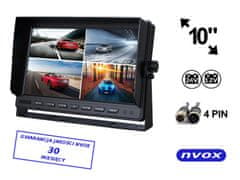 slomart Avtomobilski ali prostostoječi 10-palčni monitor LCD s podporo za do 4 kamere 4PIN 12V 24V.... (NVOX