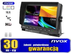 slomart Avtomobilski ali prostostoječi 10-palčni monitor LCD s podporo za do 4 kamere 4PIN 12V 24V.... (NVOX