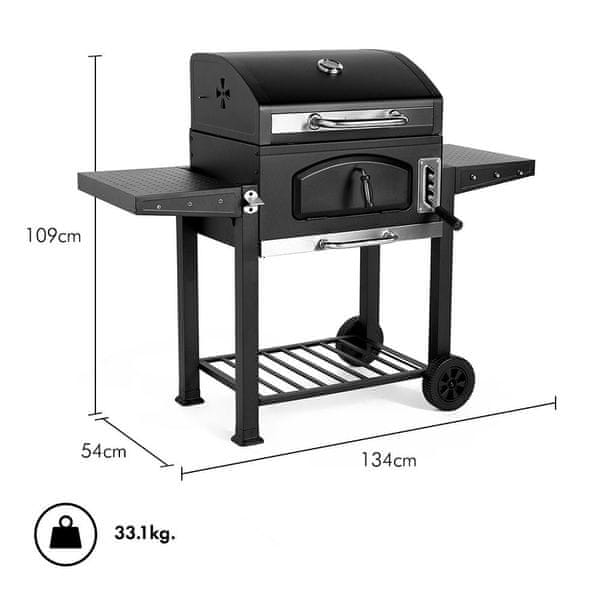 VonHaus prenosni žar na oglje/Smoker American Style