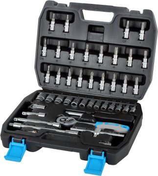 slomart Komplet 46 kosov 1/4'' nastavkov in bitov, 4-14 mm
