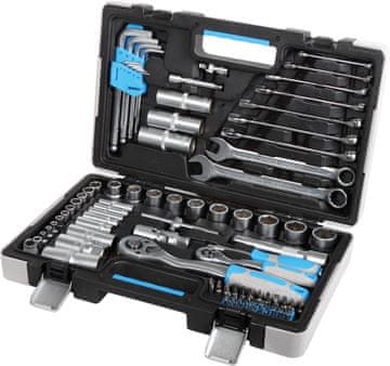 slomart Komplet 91 kosov 1/2" 1/4" vtičnic, bitov, ključev
