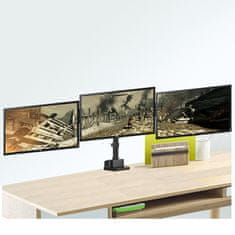 slomart Namizni nosilec Maclean za 3 monitorje LCD, VESA 75x75 in 100x100, 2x USB 3.0, 17-27", 3x7kg, MC-811