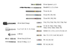 slomart Komplet Energy+ v aluminijastem kovčku: 2x18V/2,0Ah vrtalnik/vijačnik, 10 mm, snemljiv ročaj + 109 kosov dodatne opreme
