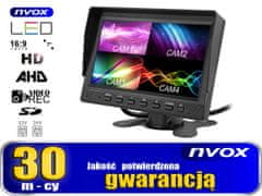 slomart Avtomobilski monitor lcd 7-palčni ahd 4pin s funkcijo snemalnika 12v 24v