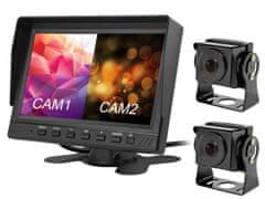 slomart Avtomobilski monitor lcd 7-palčni ahd 4pin z 12v 24v snemalno funkcijo in 2 ahd kamerama