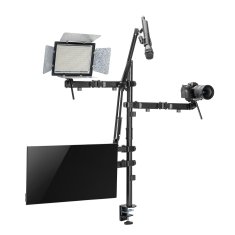 slomart NanoRS Vse-v-enem držalo za studijski mikrofon in osvetljevalec monitorja, YouTube, 17"-32", največ 9 kg, RS164