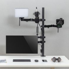 slomart NanoRS Vse-v-enem držalo za studijski mikrofon in osvetljevalec monitorja, YouTube, 17"-32", največ 9 kg, RS164