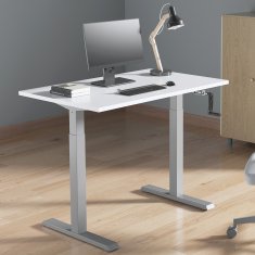 slomart Pisalna miza Ergo Office, ročna nastavitev višine, največ 70 kg, največja višina 123 cm, brez mizne plošče, bela, ER-402 W