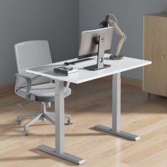 slomart Pisalna miza Ergo Office, ročna nastavitev višine, največ 70 kg, največja višina 123 cm, brez mizne plošče, bela, ER-402 W