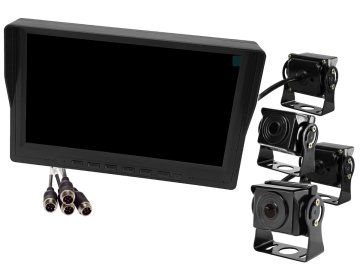 slomart Avtomobilski monitor lcd 9-palčni ahd 4pin z 12v 24v snemalno funkcijo in 4 ahd kamerami
