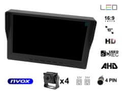 slomart Avtomobilski monitor lcd 9-palčni ahd 4pin z 12v 24v snemalno funkcijo in 4 ahd kamerami