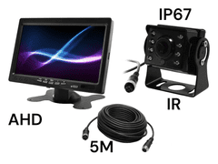 slomart Avtomobilski monitor lcd 7 palcev 12/24v kabel 5m in kamera za vzvratno vožnjo 4pin set ahd