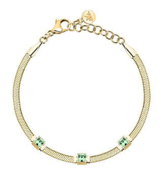 Morellato Pozlačena zapestnica z zelenimi kristali Hadek Gioia SAVY31