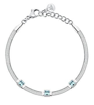 Morellato Jeklena zapestnica s svetlo modrimi kristali Hadek Gioia SAVY34