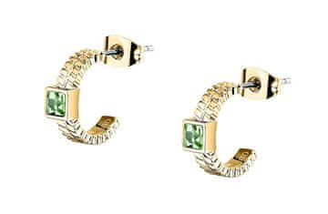 Morellato Pozlačeni uhani z zelenimi kristali Gioia SAVY42