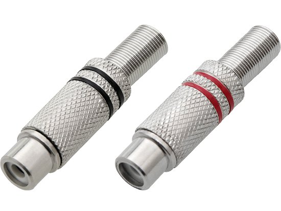 Blow 2231# Kovinska vtičnica za kabel Rca (črna/rdeča)
