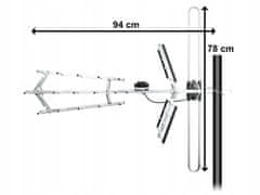 Blow 21-037# Antena dvb-t atd27s vhf/uhf mux8 pasivna