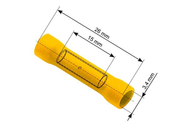Blow 43-027# Izoliran priključek 4,3/26 mm rumene barve
