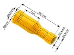 Blow 43-051# Izoliran vtični priključek 5,0/24,5 mm rumene barve