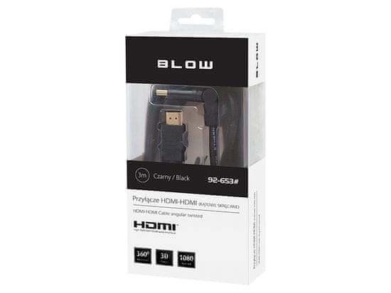 Blow 92-653# hdmi-hdmi črni kotni priključek 3m zvit