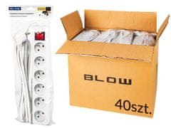 Blow 98-541# Podaljševalni kabel pr-670wsp 6 vtičnic z ozemljitvijo + stikalo 3 m bela 3x1,5 mm paket
