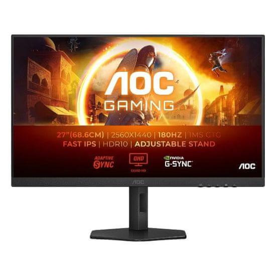 AOC Zaslon Q27G4XF 27" QHD 180Hz / 0.5ms MPRT / NVIDIA G-SYNC (črn)