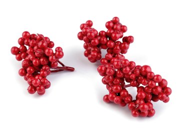 Umetni šopek brusnic - rdeče jagode (3 šopki)