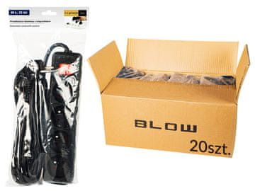 Blow 98-568# Podaljševalni kabel pr-470wsp 4 vtičnice z ozemljitvijo + stikalo 5 m črn 3x1,5 mm paket