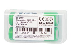 Blow 85-616# Baterija 18650 li-ion 2szt 2600mah 3,6v sony/murata