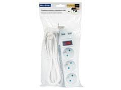 Blow 98-080# Podaljševalni kabel pr-370wsp/usb 3 vtičnice+usb z ozemljitvijo+ključ 1,5 m bel 3x1,5 mm