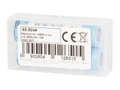Blow 85-599# Akumulator 18650 li-ion lg 3200mah 10a 3,6v + škatla 2szt