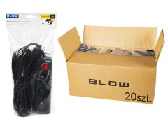 Blow 98-548# Podaljševalni kabel pr-370wsp 3 vtičnice z ozemljitvijo + stikalo 5 m črn paket 3x1,5 mm